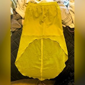 Semi-Sheer High Low Lined Skirt